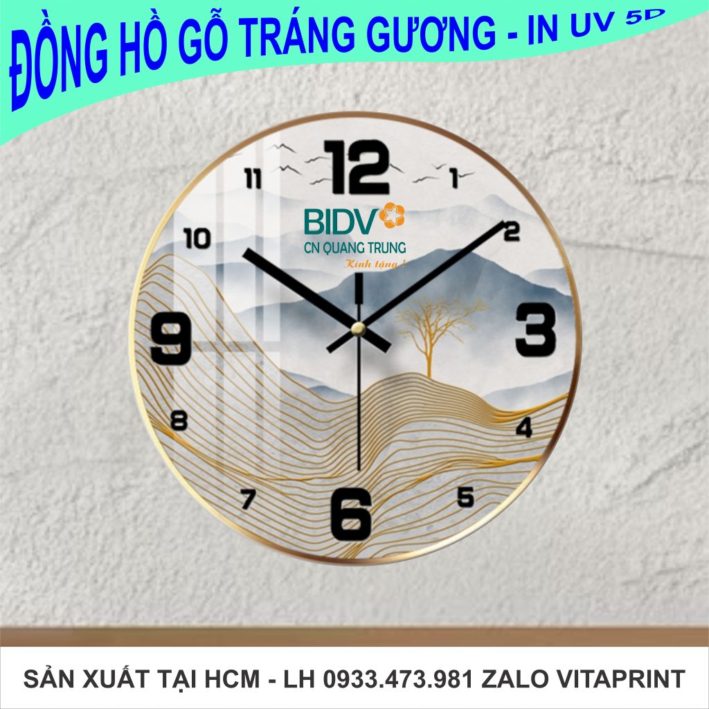 Đồng hồ trang gương in ngân hàng BIDV