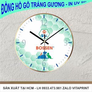 Đồng hồ trang gương in công ty Bossen