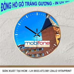 Đồng hồ trang gương in mobifone
