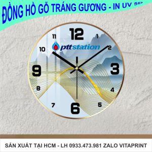 Đồng hồ trang gương in logo theo yêu cầu